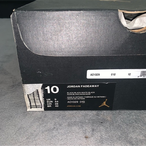 Nike Jordan Fadeaway - Black Metallic Silver - Size 10 - Picture 9 of 9